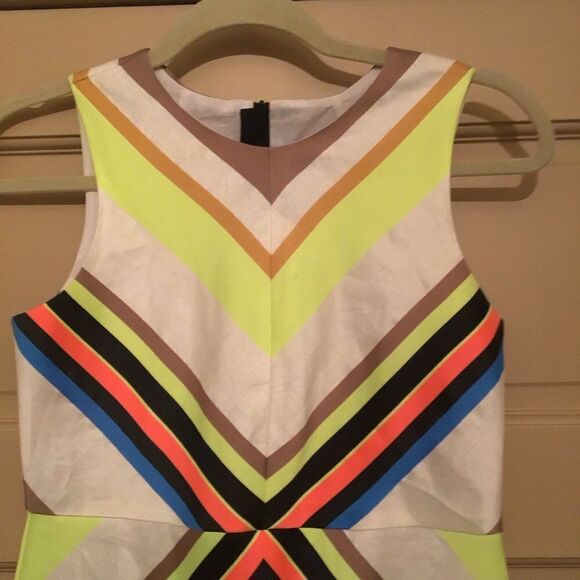 Milly Minis girls dress size 14 geometric neon a-line Linen Polyester Silk Blend - Picture 3 of 7